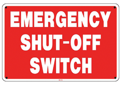 Emergency Shut-Off Switch Sign Image