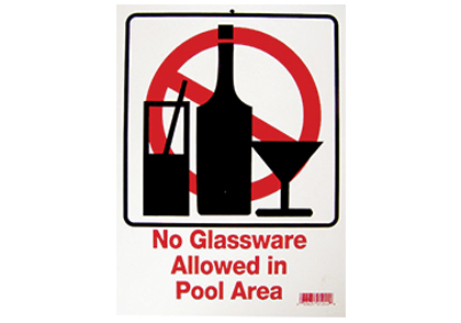 No Glassware Allowed Sign Image