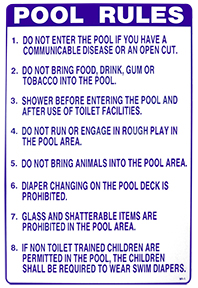 Wisconsin Pool Rules Sign Image