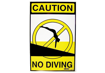 Caution No Diving Sign Image