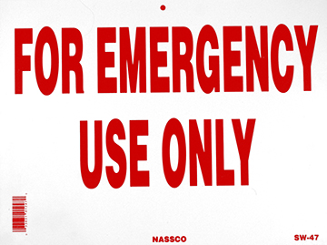 Emergency Use Only Sign Image