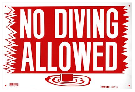 No Diving Allowed Sign Image