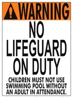 Warning No Lifeguard on Duty Sign Thumb Image