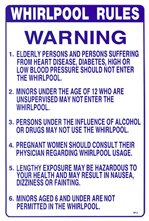 Wisconsin Whirlpool Rules Sign Image