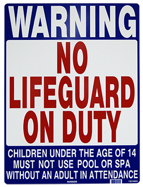 No Lifeguard on Duty Sign Image